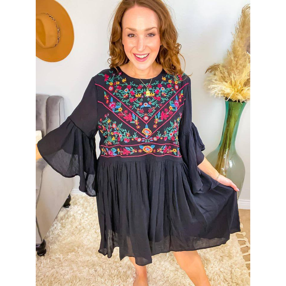 Bobbi Black Embroidered Dress - Rhapsody and Renascence