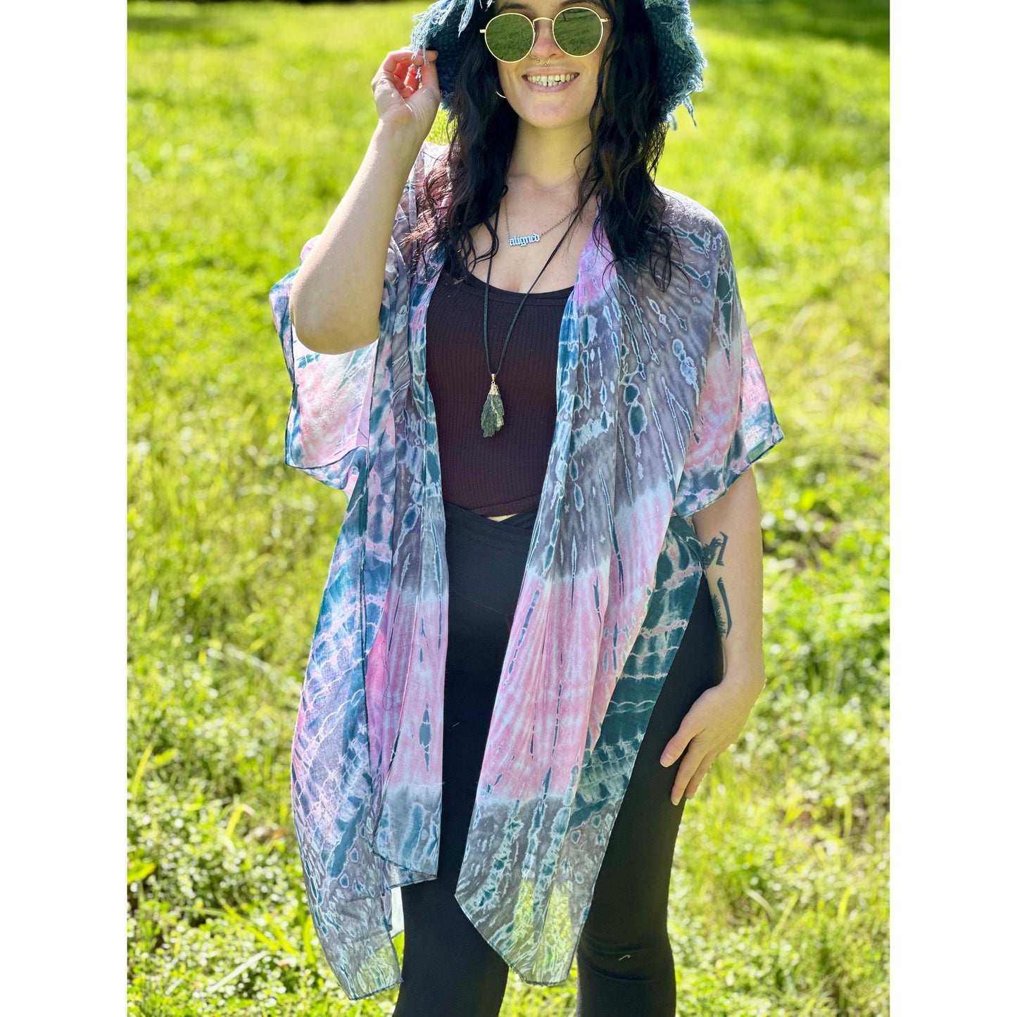 Irene Blue/Pink Tie Dye Kimono - Rhapsody and Renascence -Kimono - boho, kimono, new, summer