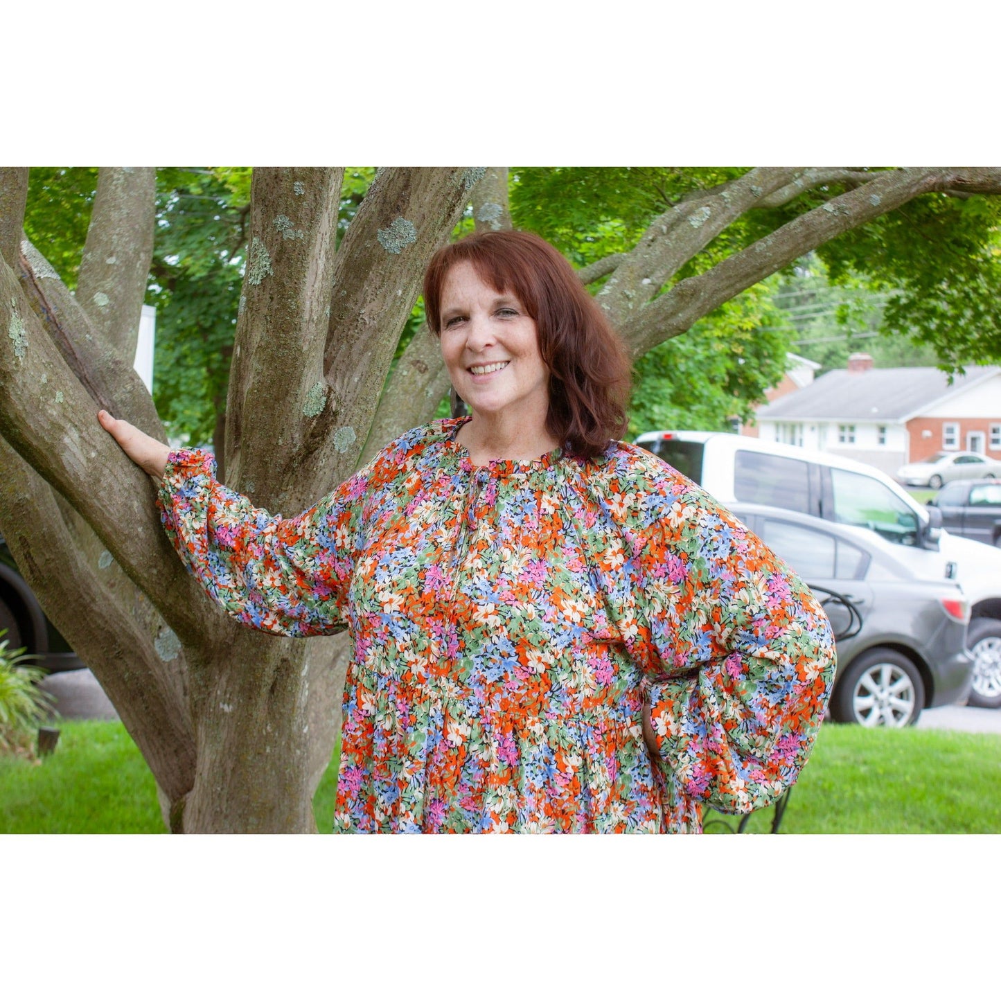 Laura Floral Midi-Dress - Rhapsody and Renascence