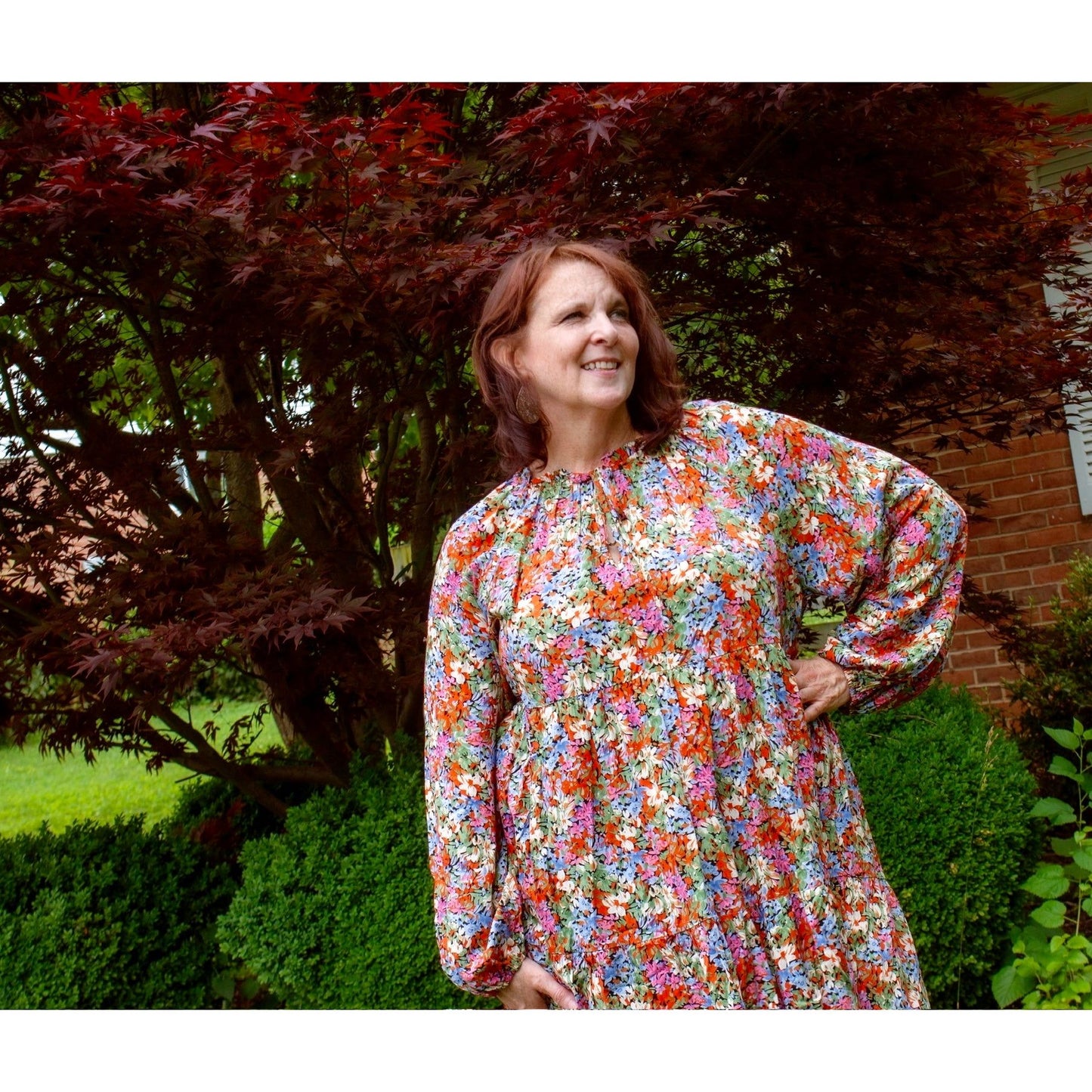 Laura Floral Midi-Dress - Rhapsody and Renascence
