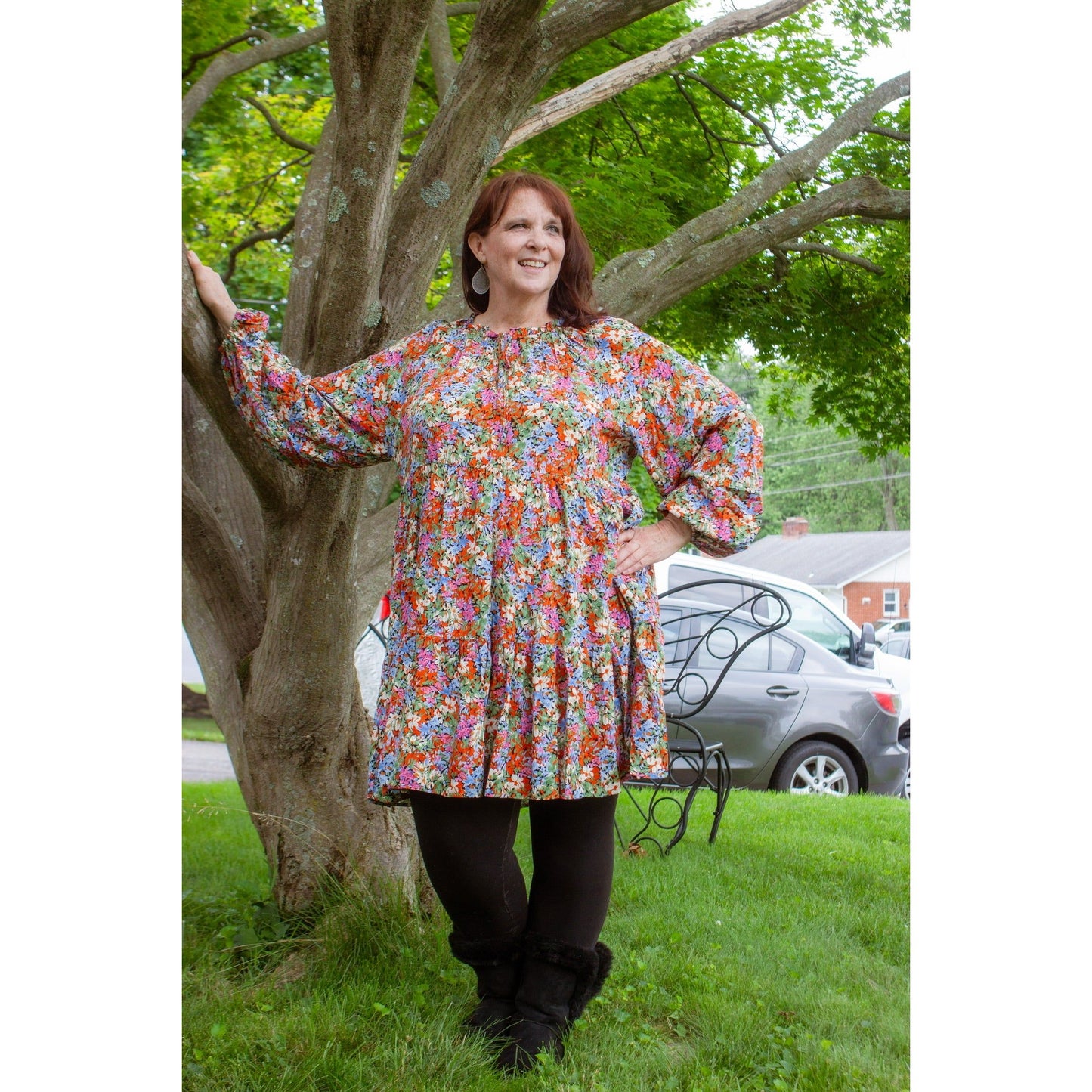 Laura Floral Midi-Dress - Rhapsody and Renascence