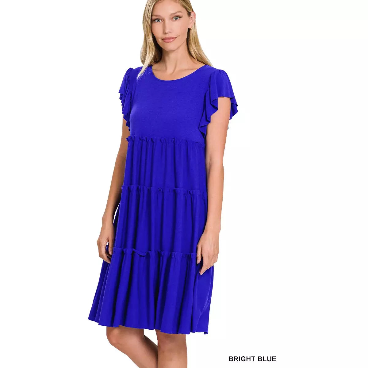 Angela Blue Tiered Midi-Dress - Rhapsody and Renascence