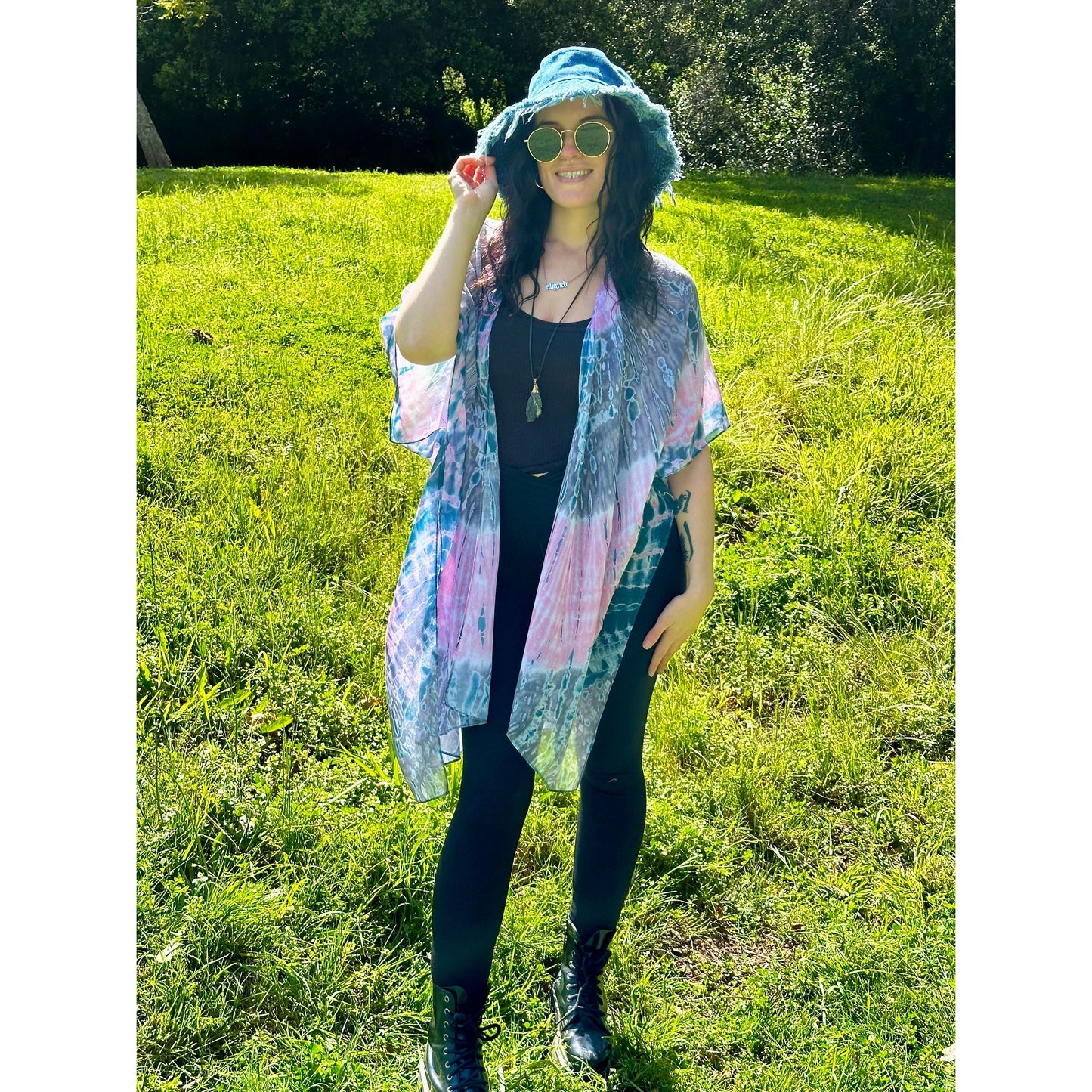 Irene Blue/Pink Tie Dye Kimono - Rhapsody and Renascence -Kimono - boho, kimono, new, summer