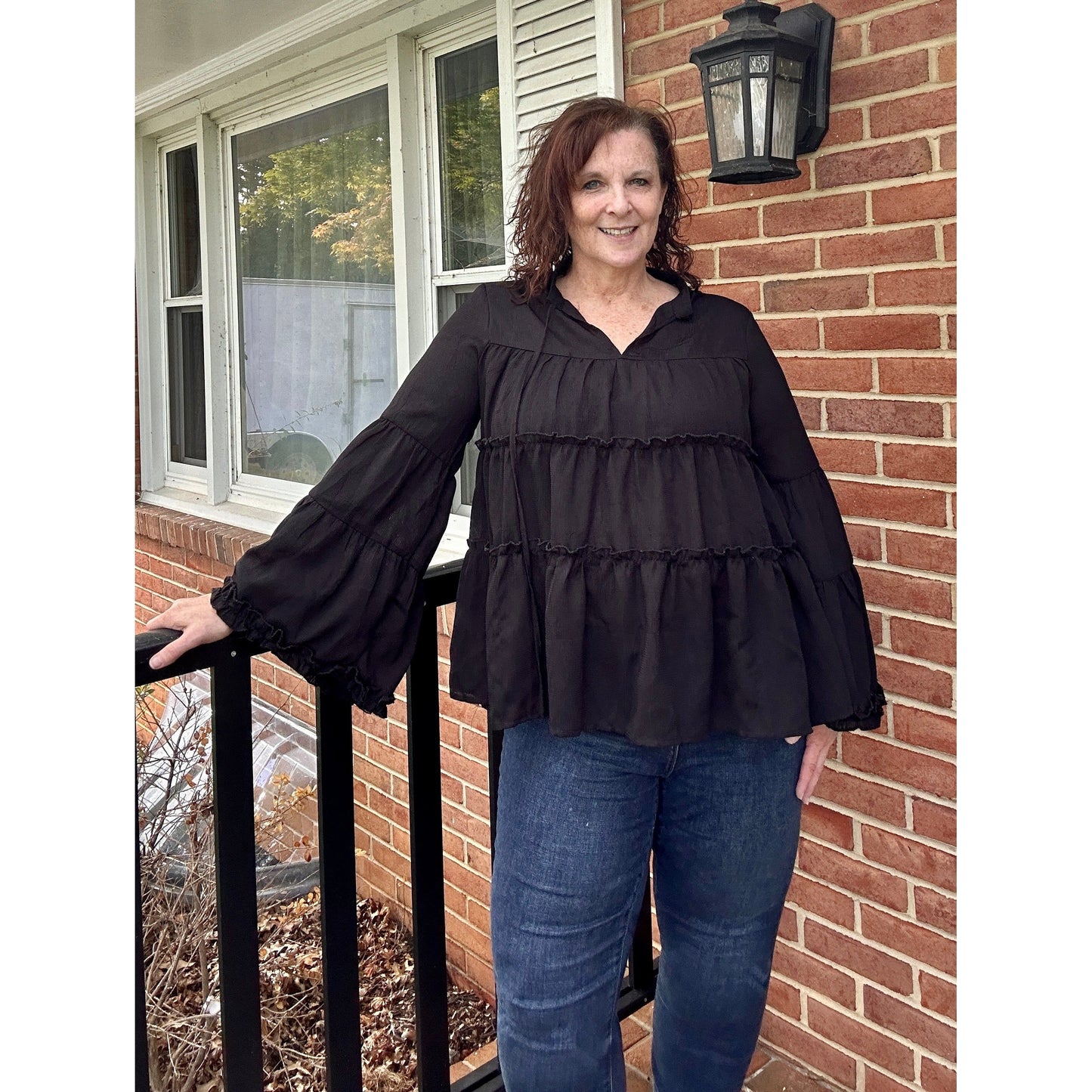 Sharona Tie Neck Woven Blouse - Rhapsody and Renascence