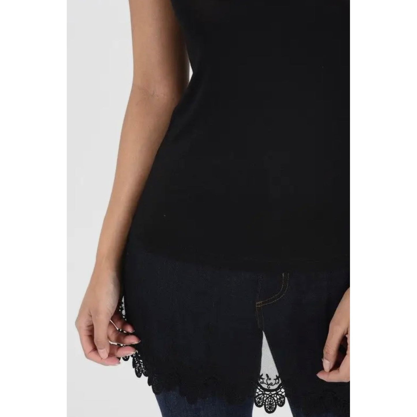 Mina Black Lace Sleeveless Tank - Rhapsody and Renascence