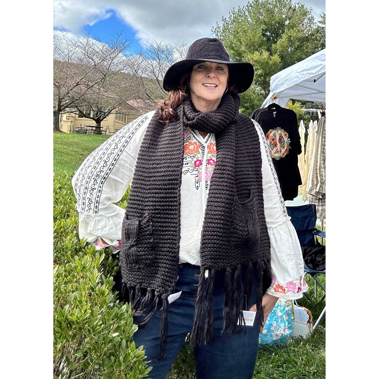 Juliana Oversized Two Pocket Tassel Scarf- 3 Colors - Rhapsody and Renascence