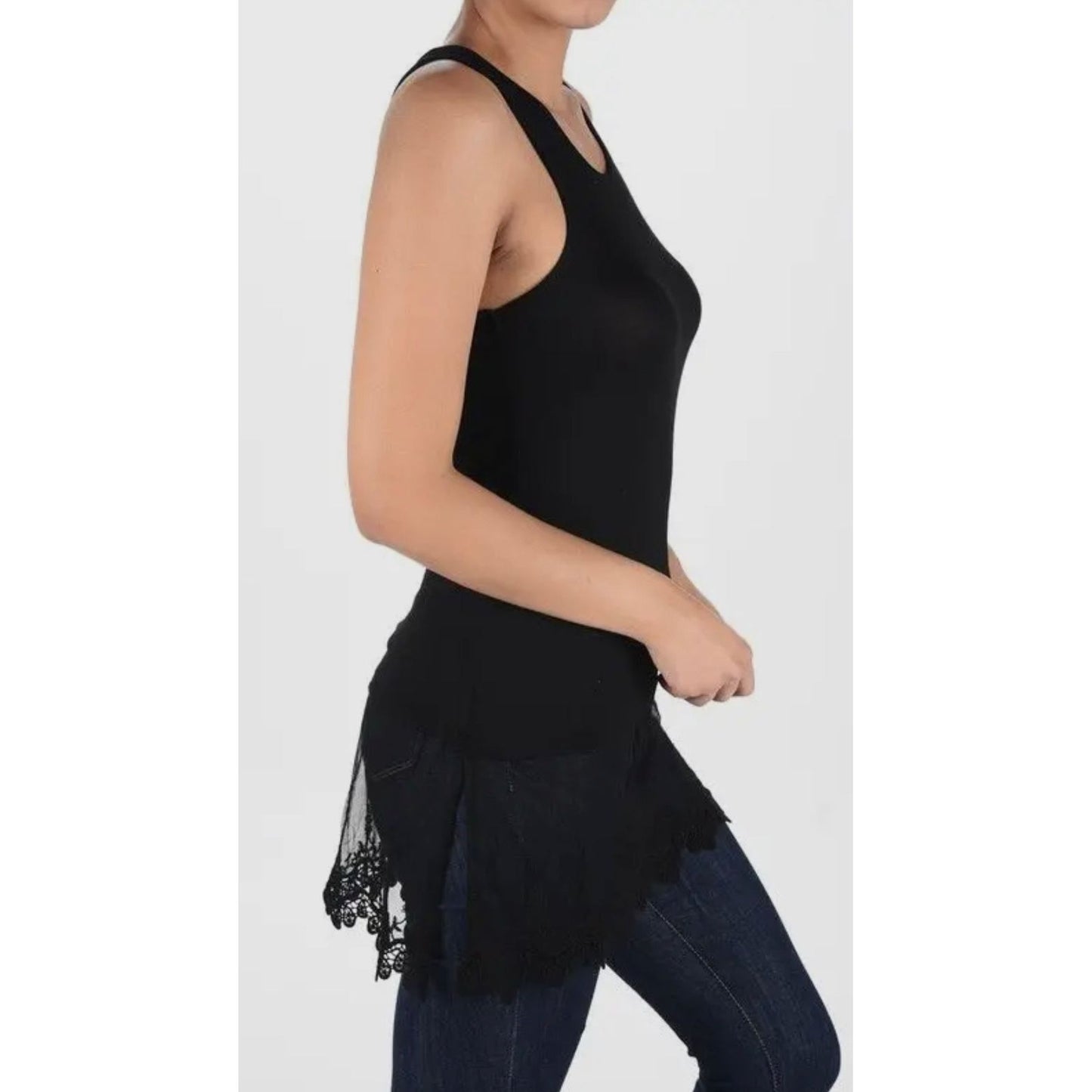 Mina Black Lace Sleeveless Tank - Rhapsody and Renascence