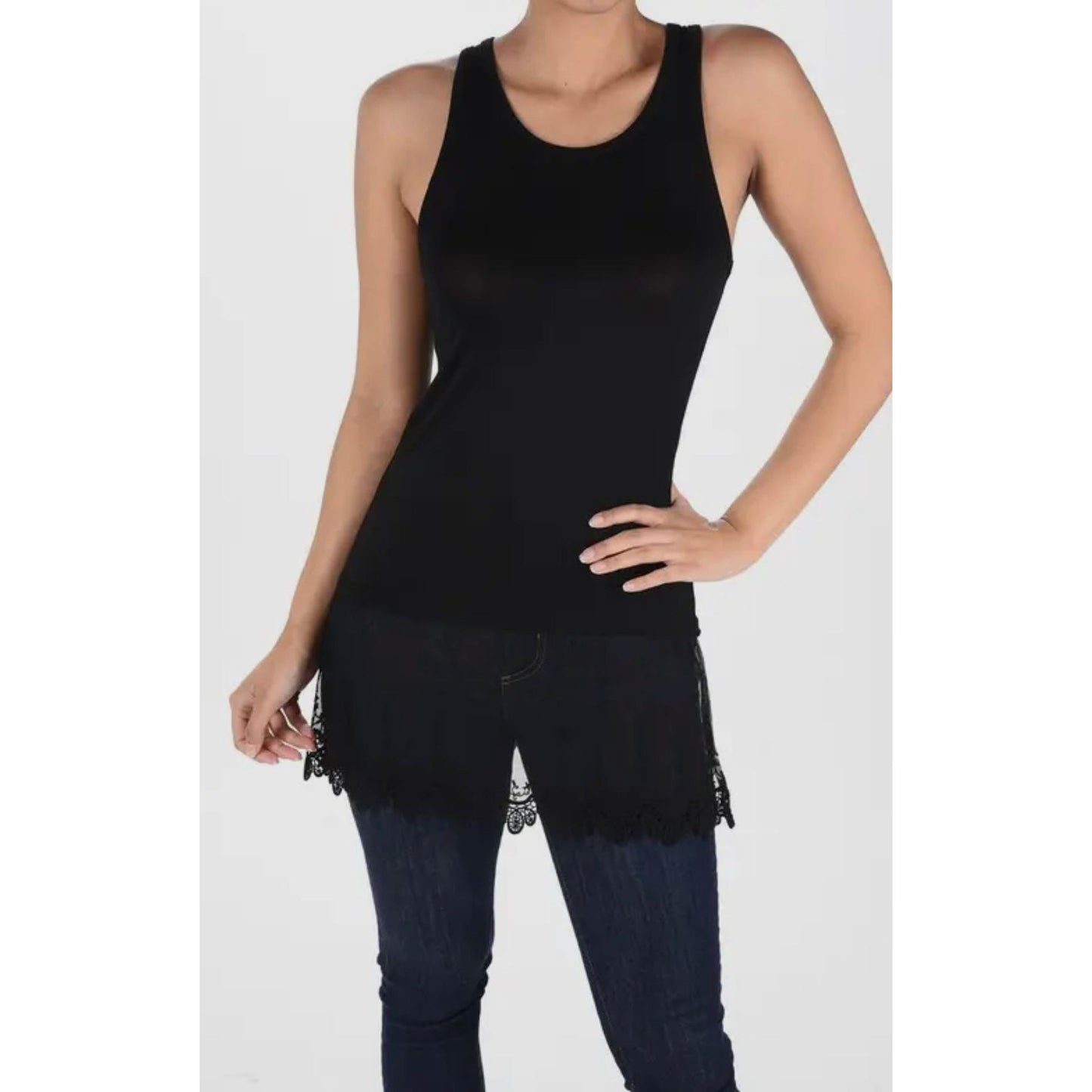 Mina Black Lace Sleeveless Tank - Rhapsody and Renascence