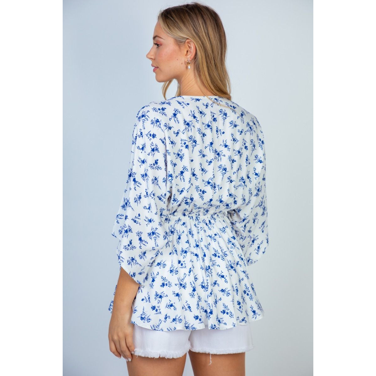 Tiffany White and Blue Floral Top - Rhapsody and Renascence