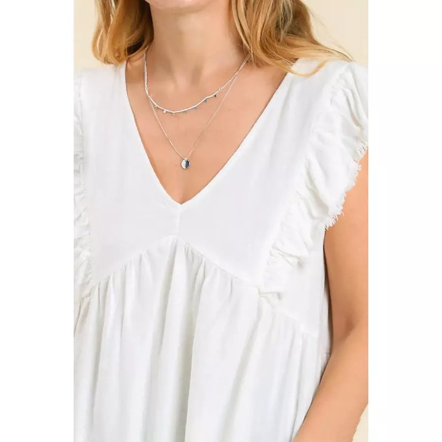 Kay Ivory Cotton/Linen Blend Top - Rhapsody and Renascence
