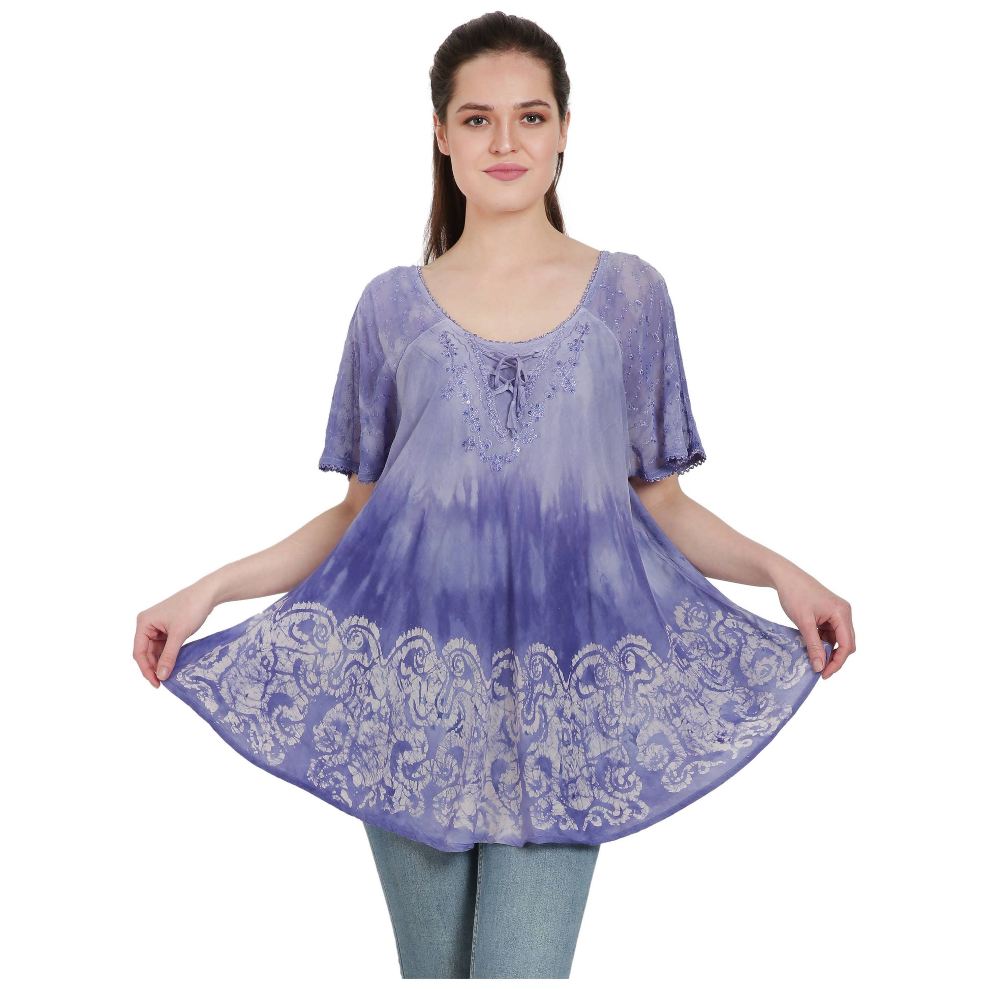 Ritika Blouse- Assorted Colors - Rhapsody and Renascence -shirt - boho, misses, plus, plus size, short sleeved, summer, tops