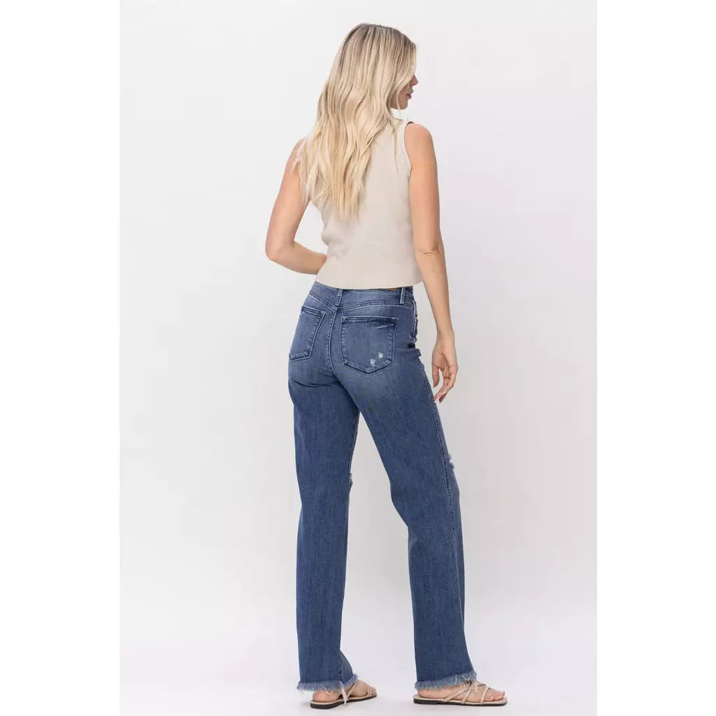 Judy Blue Marty Wide Leg Destroyed Jeans - Rhapsody and Renascence