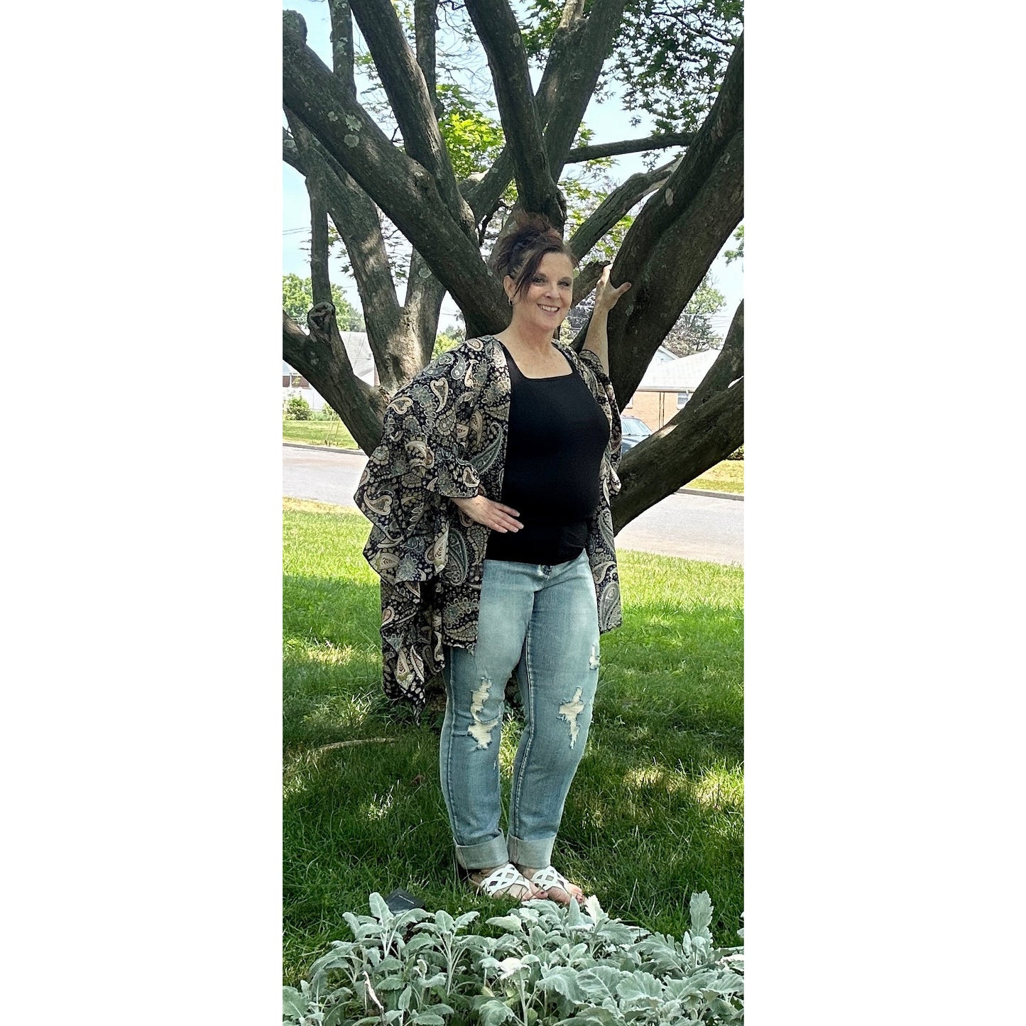 Judy Blue Lyla High Waist Boyfriend Double Cuff Fray Hem Destroyed Jeans - Rhapsody and Renascence