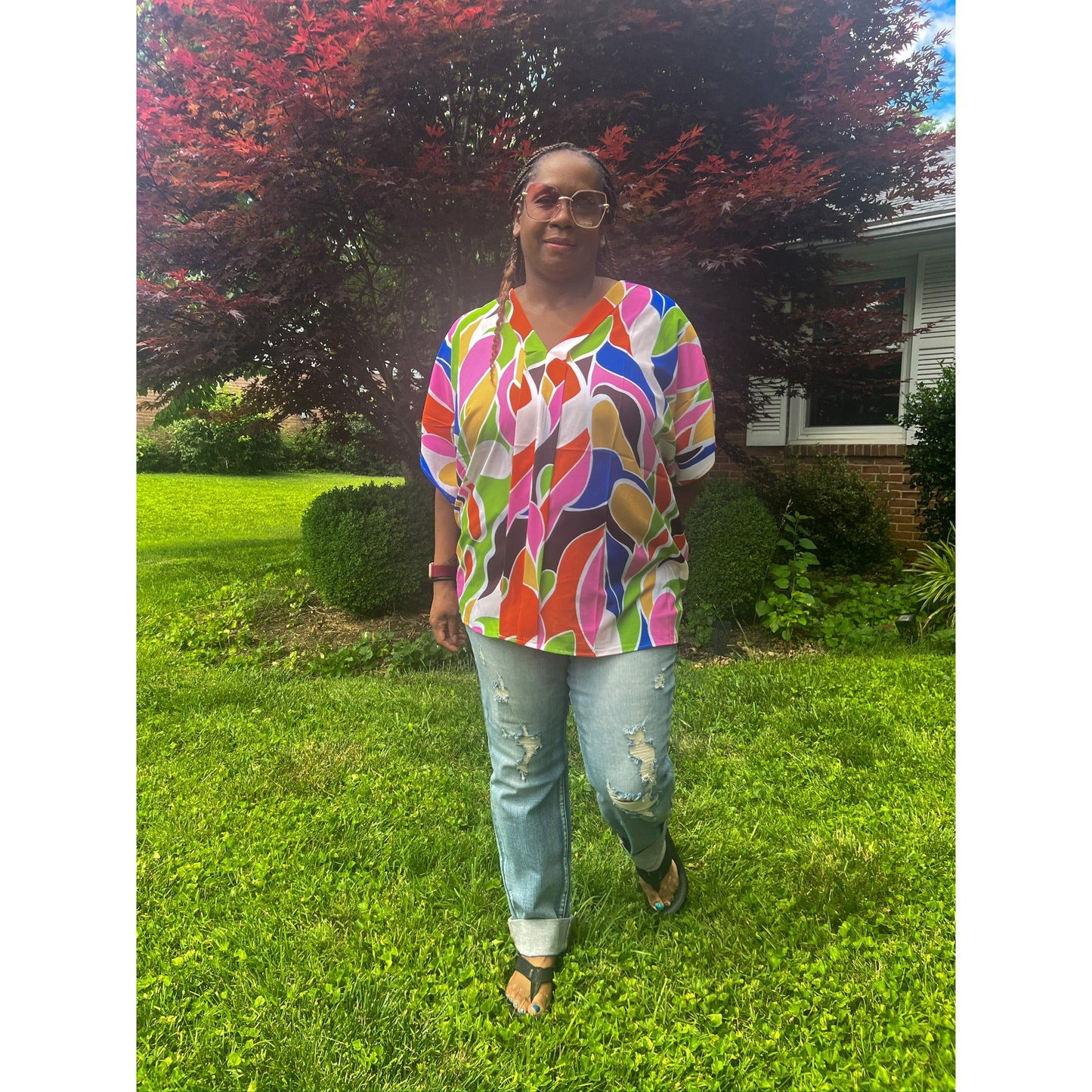 Judy Blue Lyla High Waist Boyfriend Double Cuff Fray Hem Destroyed Jeans - Rhapsody and Renascence