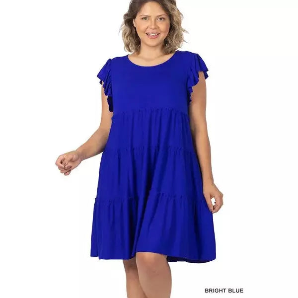 Angela Blue Tiered Midi-Dress - Rhapsody and Renascence