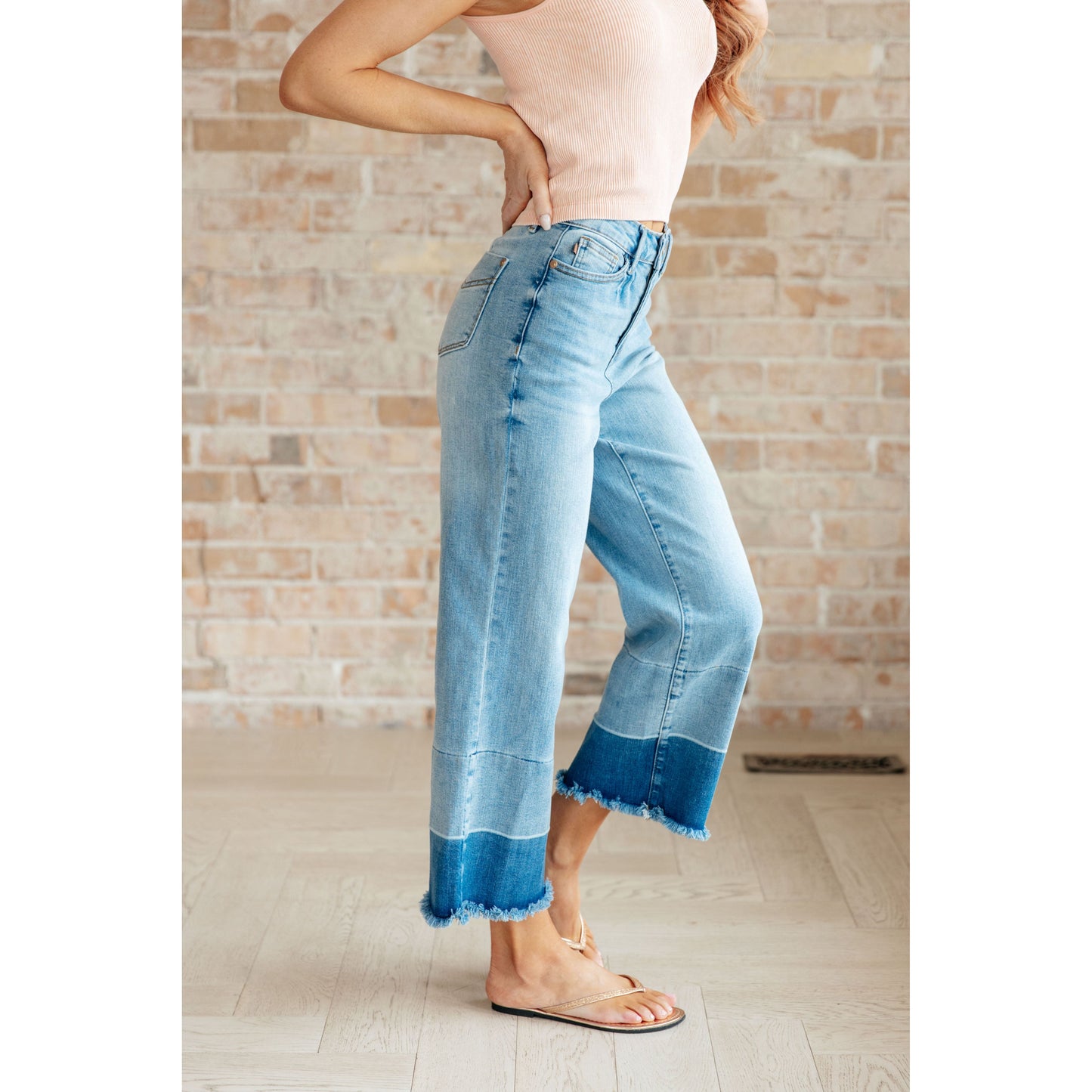 Olivia High Rise Wide Leg Crop Jeans- Judy Blue - Rhapsody and Renascence