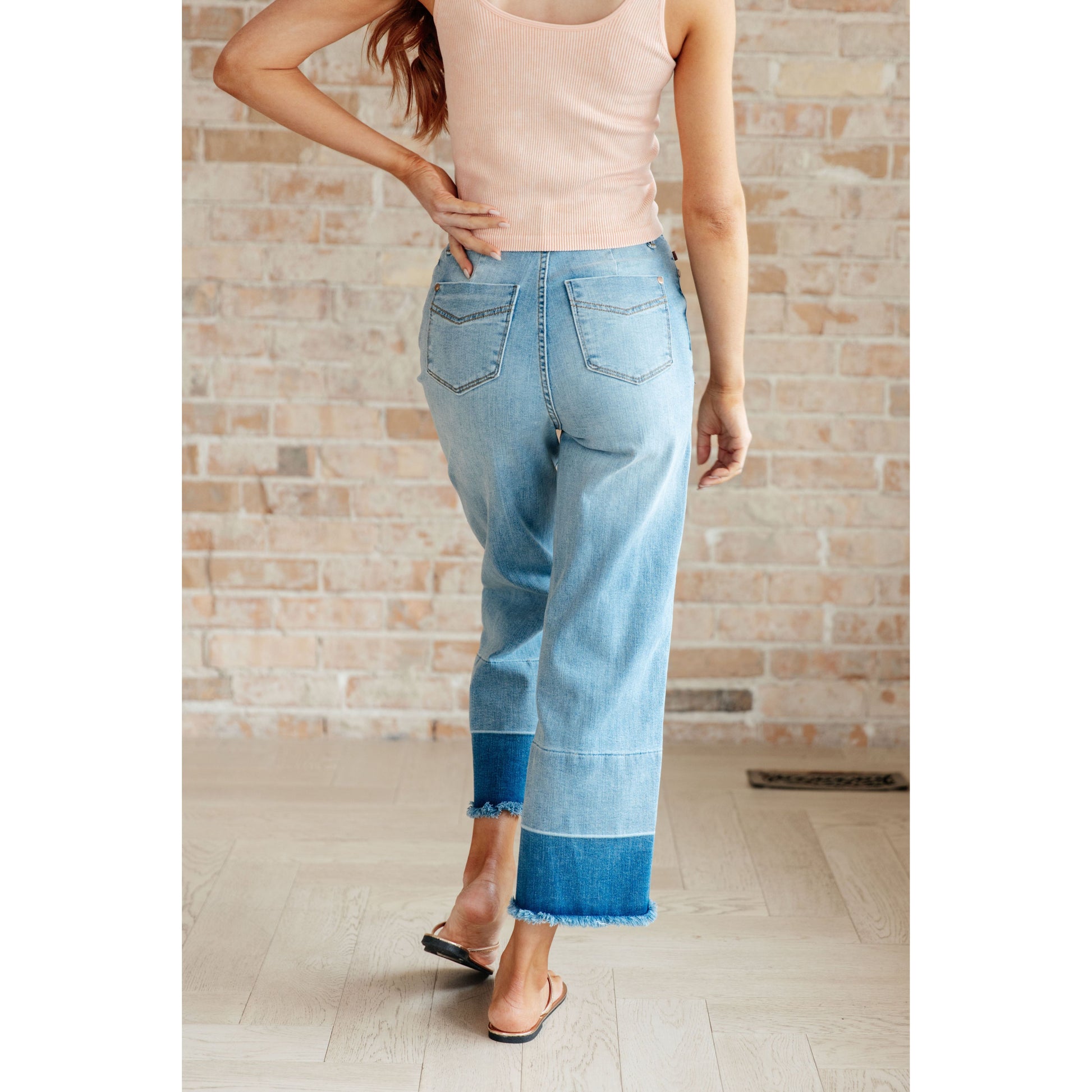 Olivia High Rise Wide Leg Crop Jeans- Judy Blue - Rhapsody and Renascence
