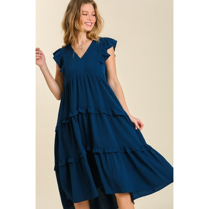 Lynette Midnight Blue Midi-Dress - Rhapsody and Renascence