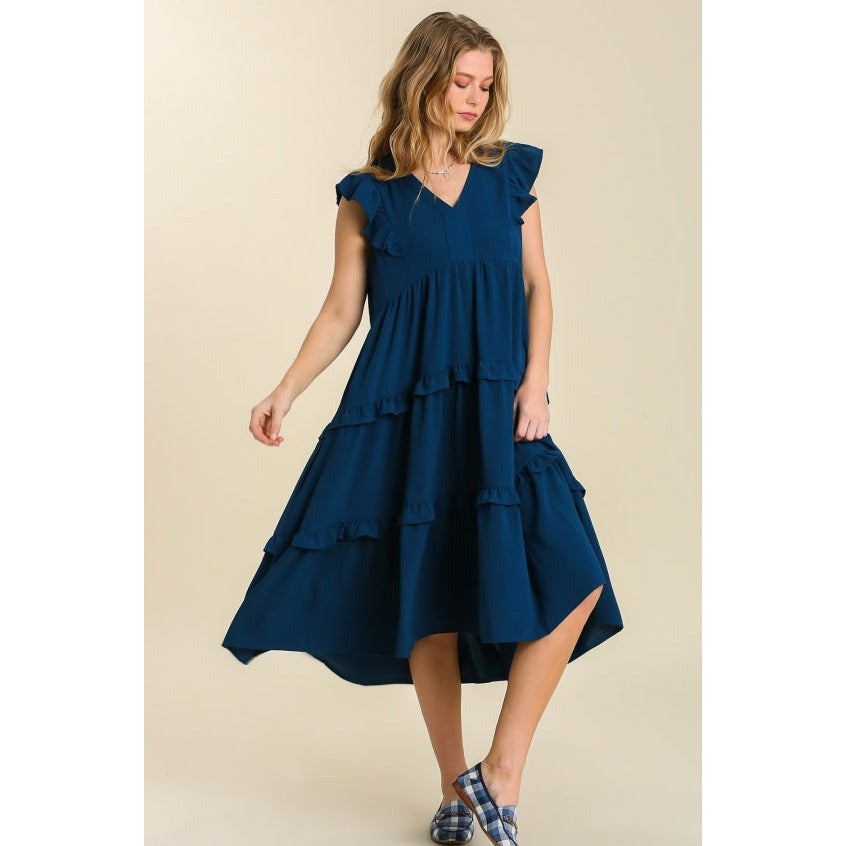 Lynette Midnight Blue Midi-Dress - Rhapsody and Renascence