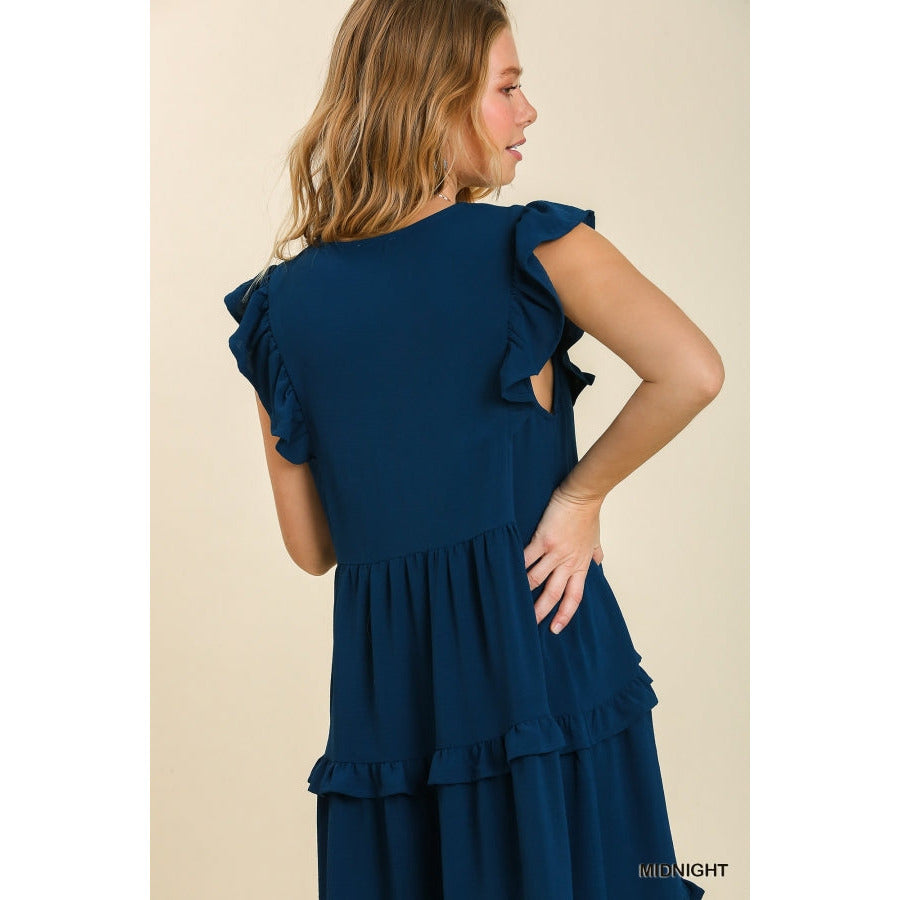 Lynette Midnight Blue Midi-Dress - Rhapsody and Renascence