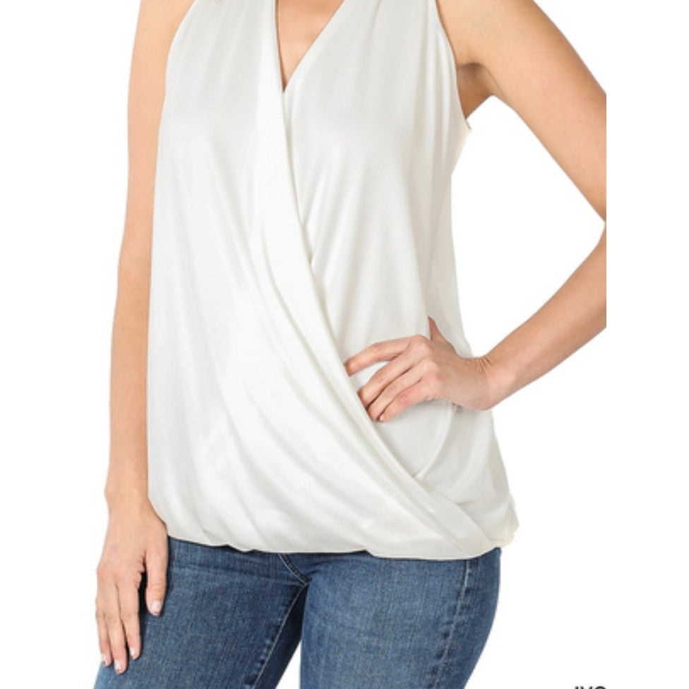 Melody Cross Front Draped Halter Top- 2 Colors - Rhapsody and Renascence