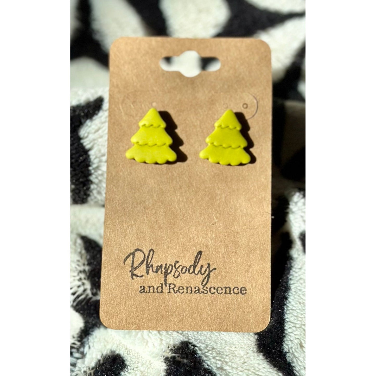 Clay Christmas Tree Earrings