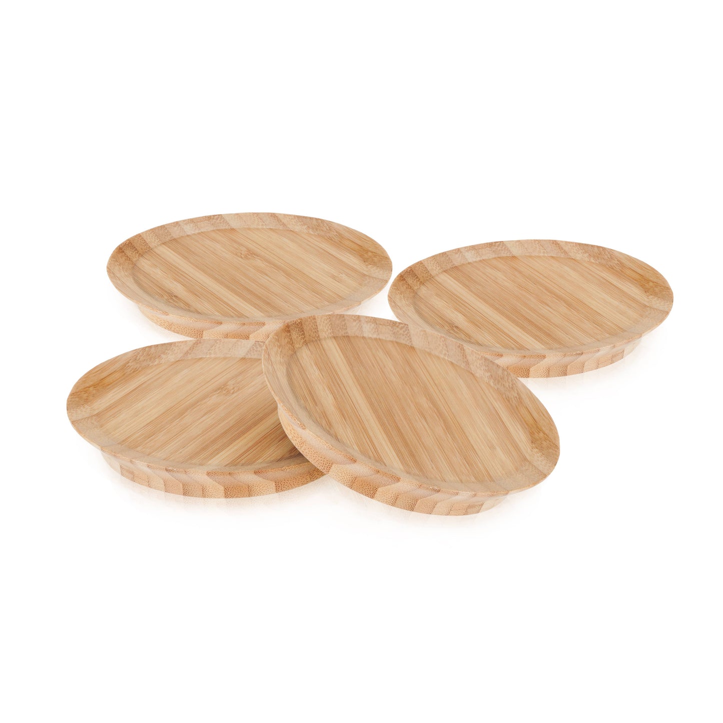 TRUE - Topper Bamboo Appetizer Glass Toppers - Set of 4