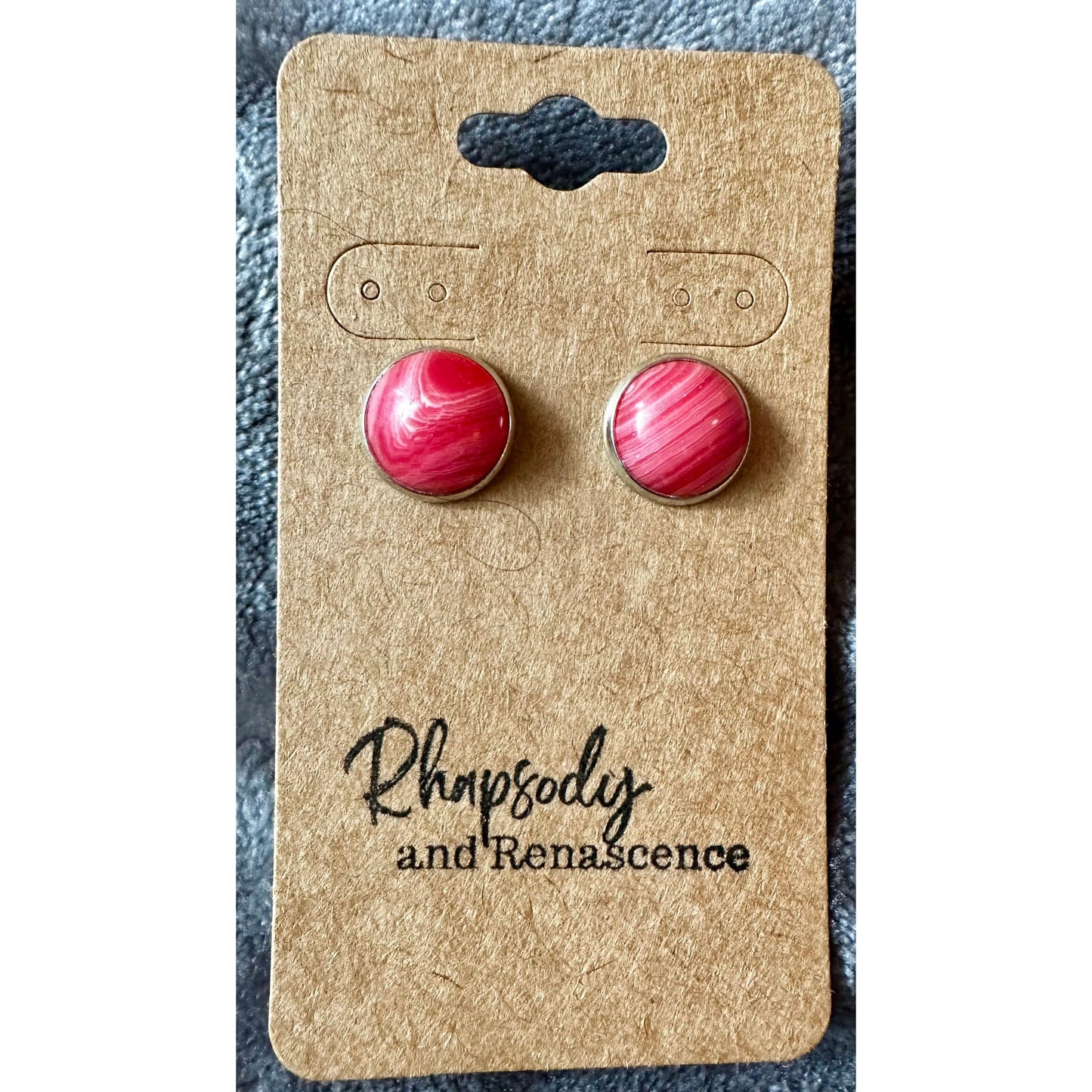 Stone Stud Earrings - Rhapsody and Renascence -earrings - earrings, new