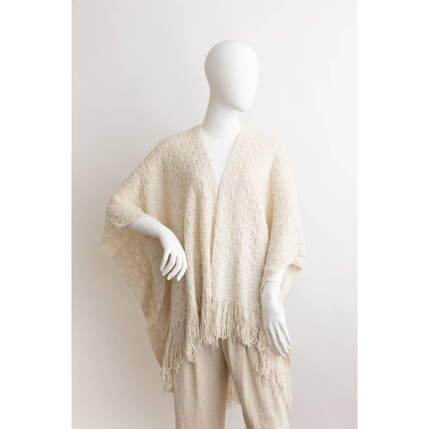 Marley Cozy Embroidered Tasseled Wrap - Rhapsody and Renascence