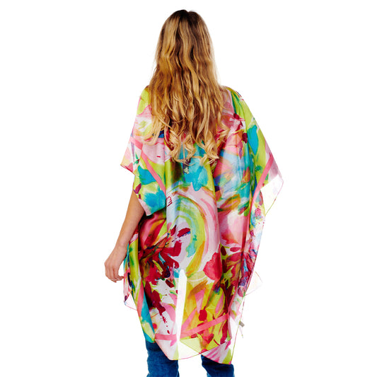 Marcia Floral Kimono- 2 Colors - Rhapsody and Renascence -Kimono - boho, floral, kimono, summer, swim cover