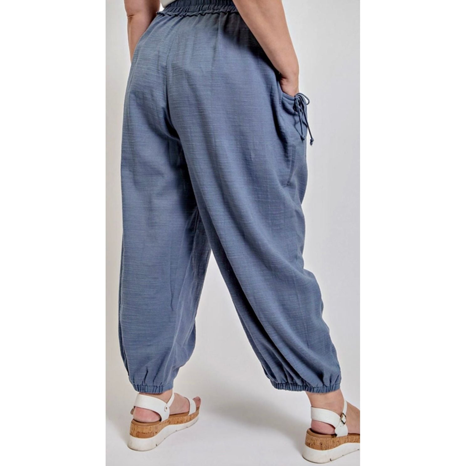 Ramona Cotton Pants With Side Pockets- 2 Colors - Rhapsody and Renascence -Pants - boho, cotton, misses, new, pants, plus, plus size