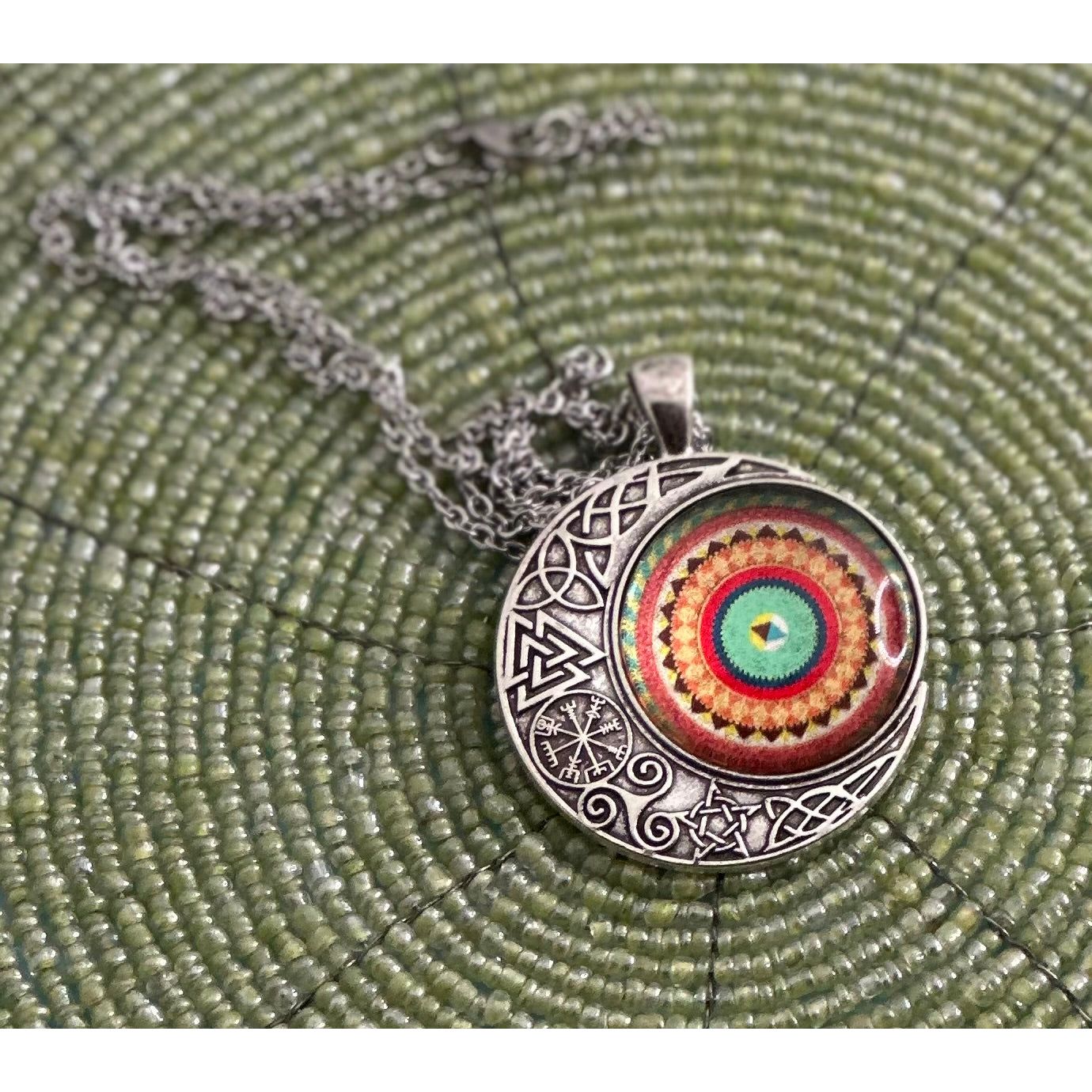 Mosaic Moon Necklace - Rhapsody and Renascence -Necklace - boho, moon, necklace, new