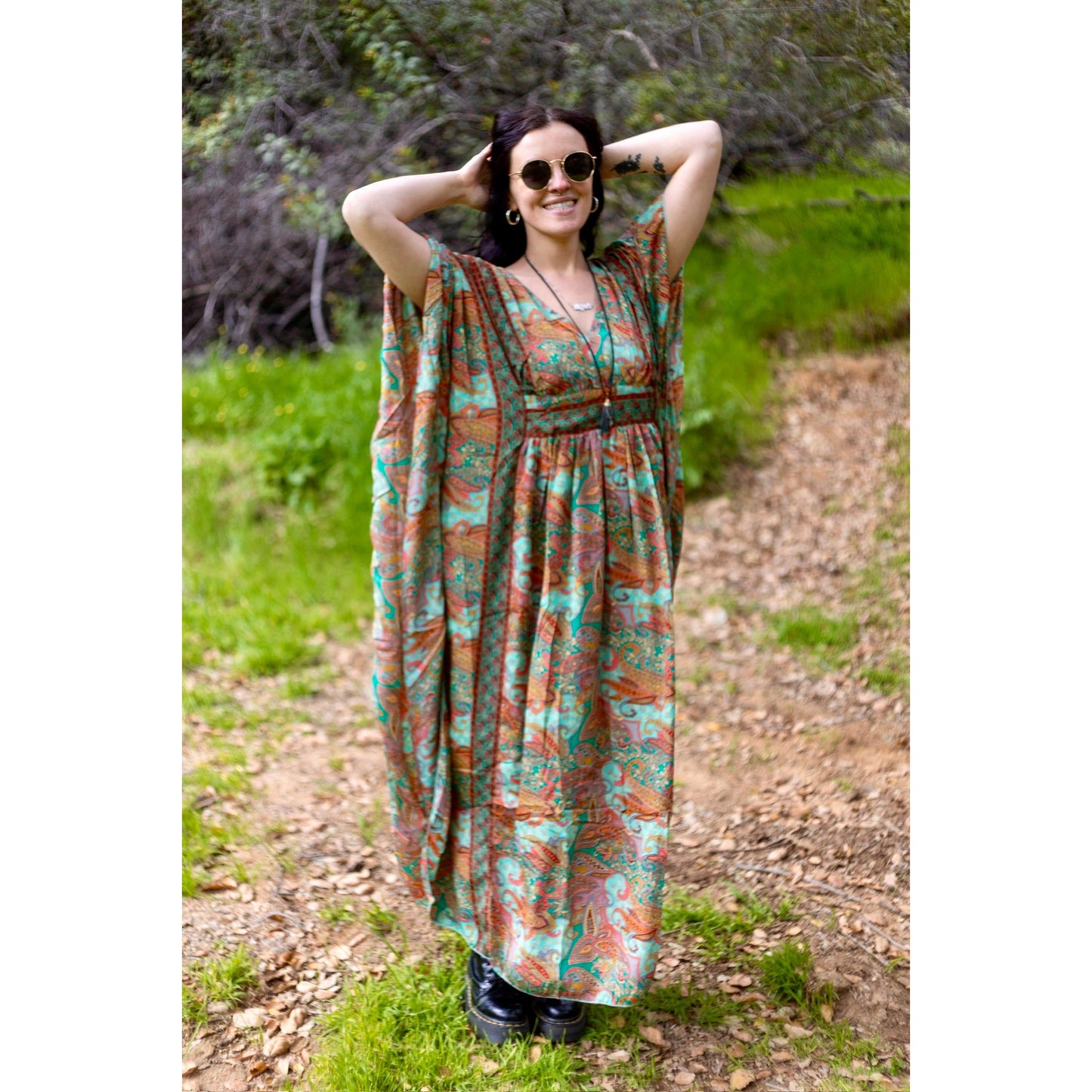 Dawn Kaftan Maxi Dress - Rhapsody and Renascence -Dress- Maxi - boho, dress, Dresses, maxi dress, misses, new, one size, plus, plus size, summer, top, tops