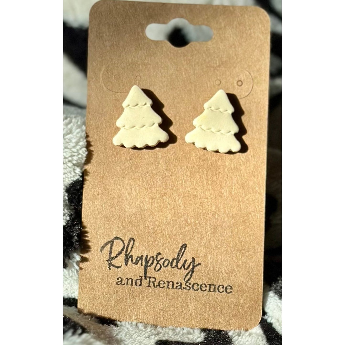 Clay Christmas Tree Earrings