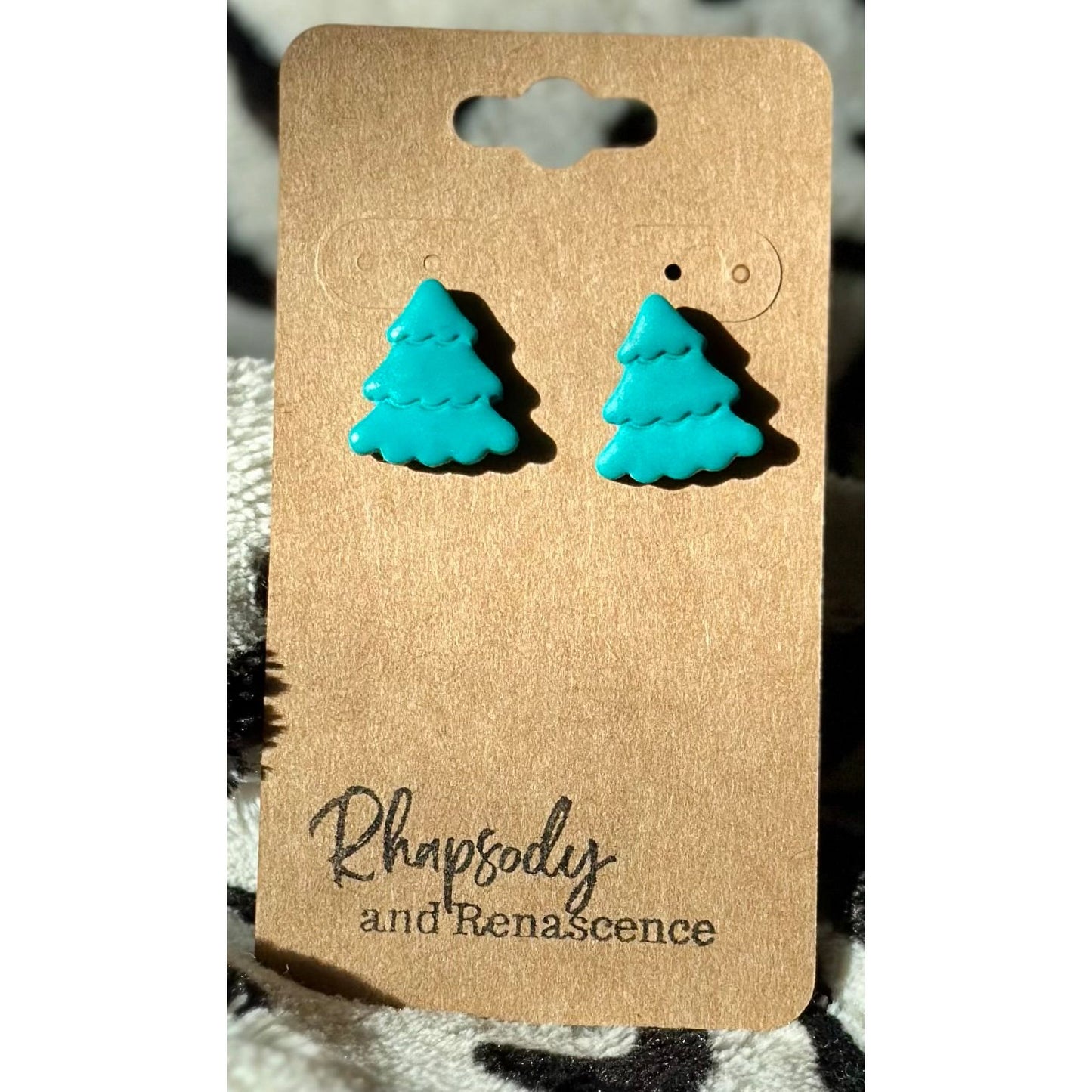 Clay Christmas Tree Earrings