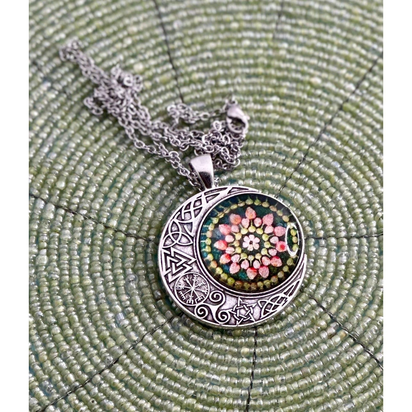 Mosaic Moon Necklace - Rhapsody and Renascence -Necklace - boho, moon, necklace, new