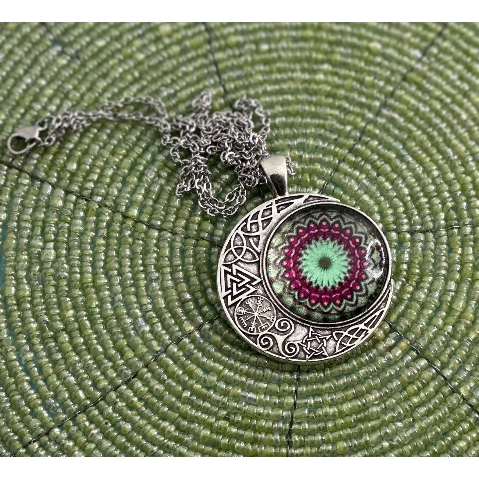 Mosaic Moon Necklace - Rhapsody and Renascence -Necklace - boho, moon, necklace, new