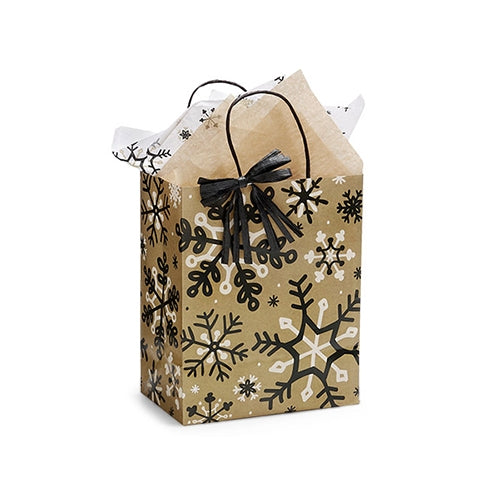 black and white snowflake gift bag