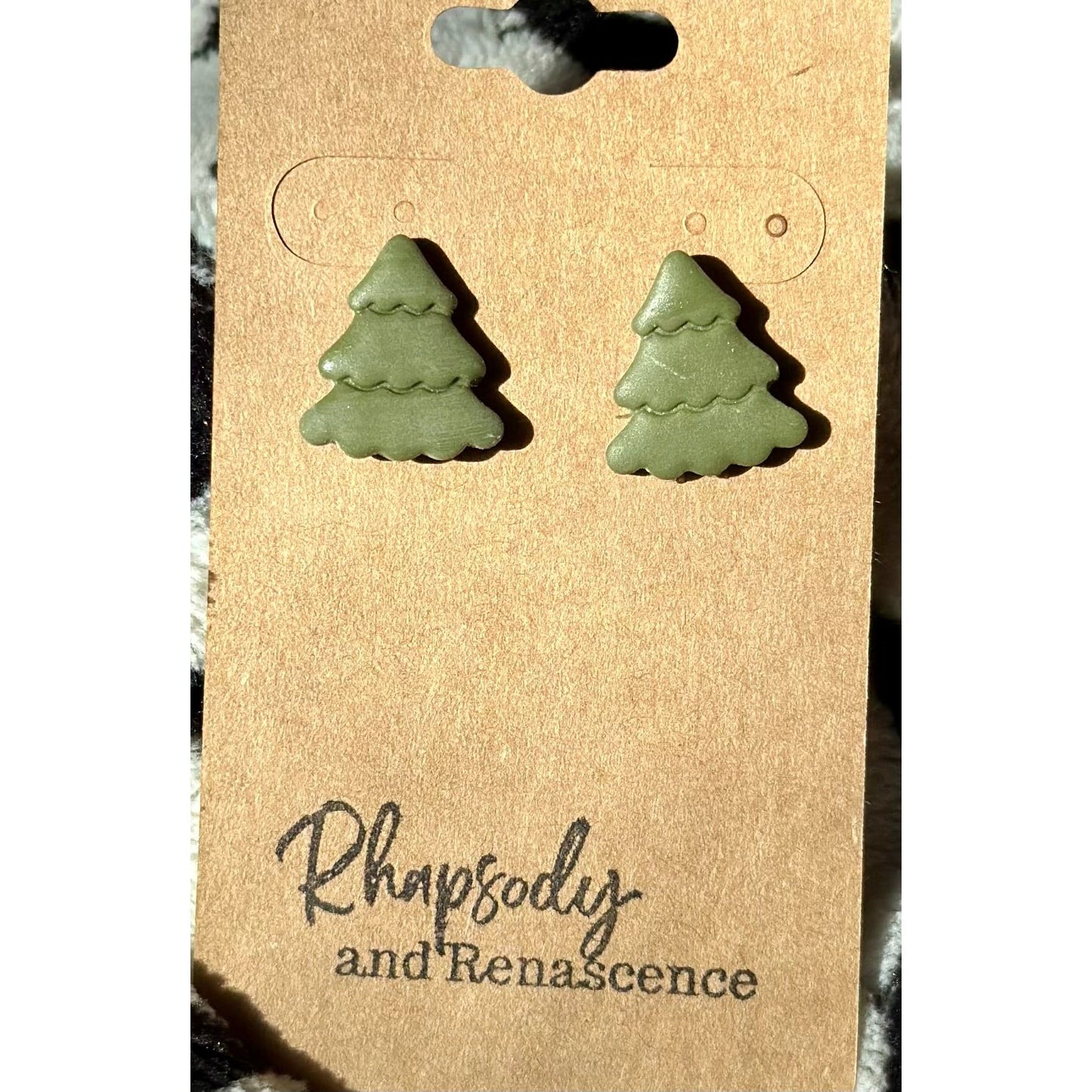 Clay Christmas Tree Earrings