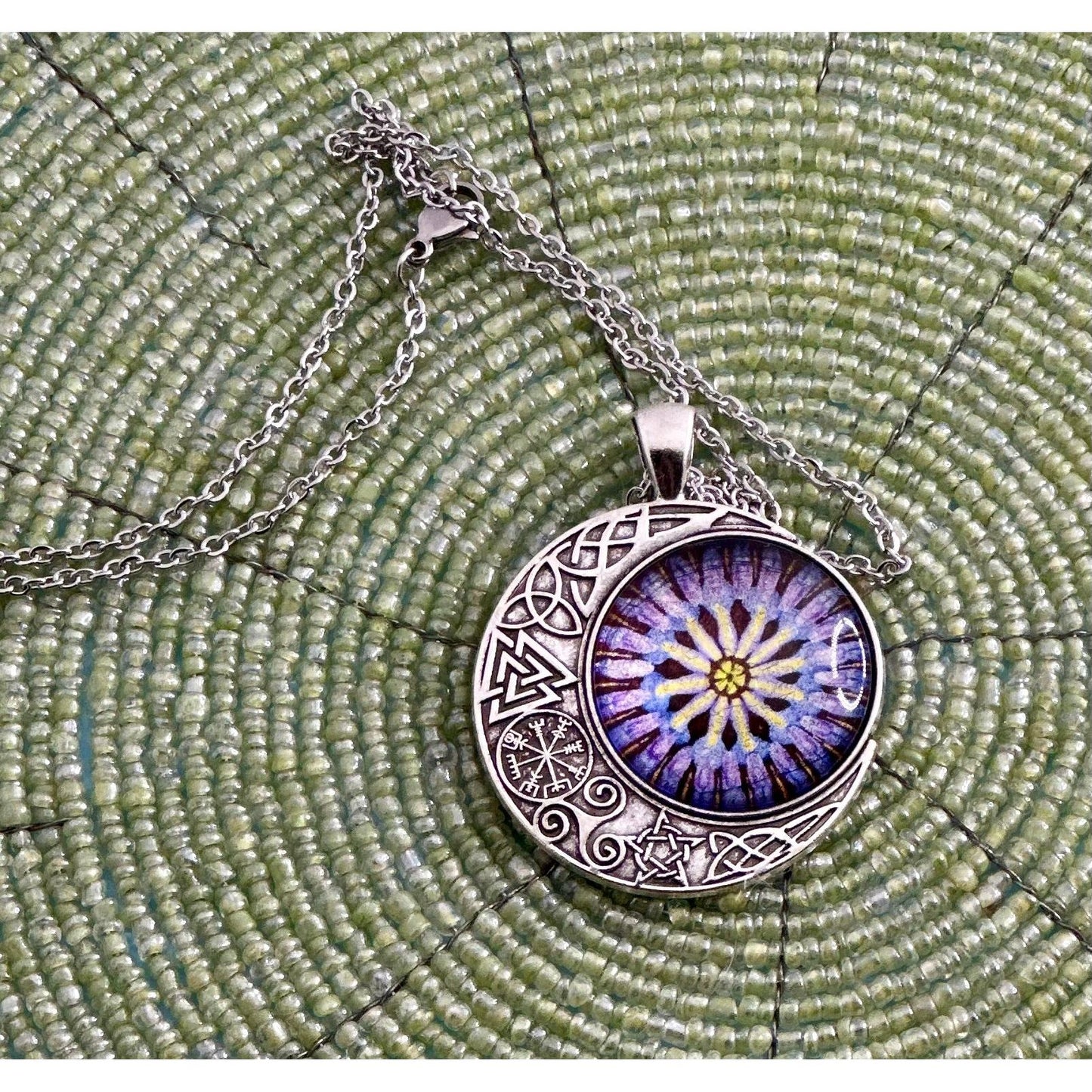 Mosaic Moon Necklace - Rhapsody and Renascence -Necklace - boho, moon, necklace, new