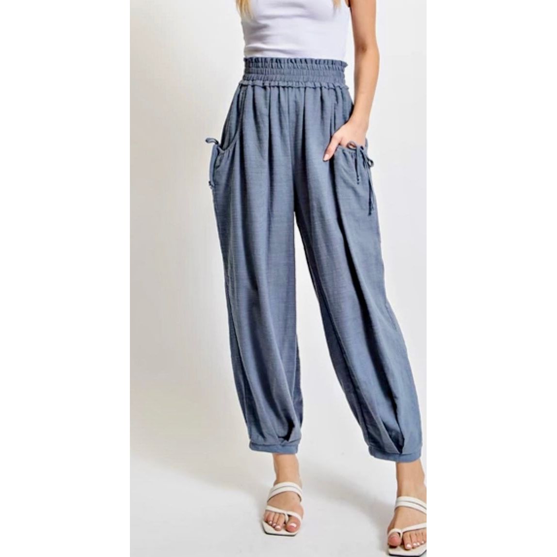 Ramona Cotton Pants With Side Pockets- 2 Colors - Rhapsody and Renascence -Pants - boho, cotton, misses, new, pants, plus, plus size