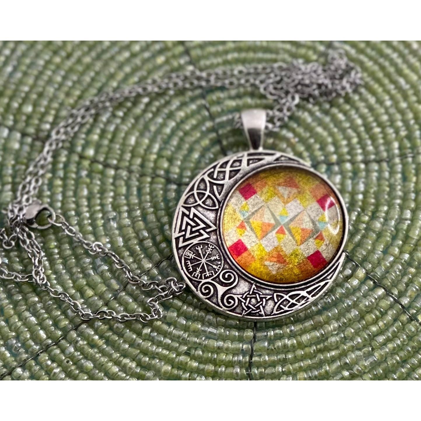 Mosaic Moon Necklace - Rhapsody and Renascence -Necklace - boho, moon, necklace, new