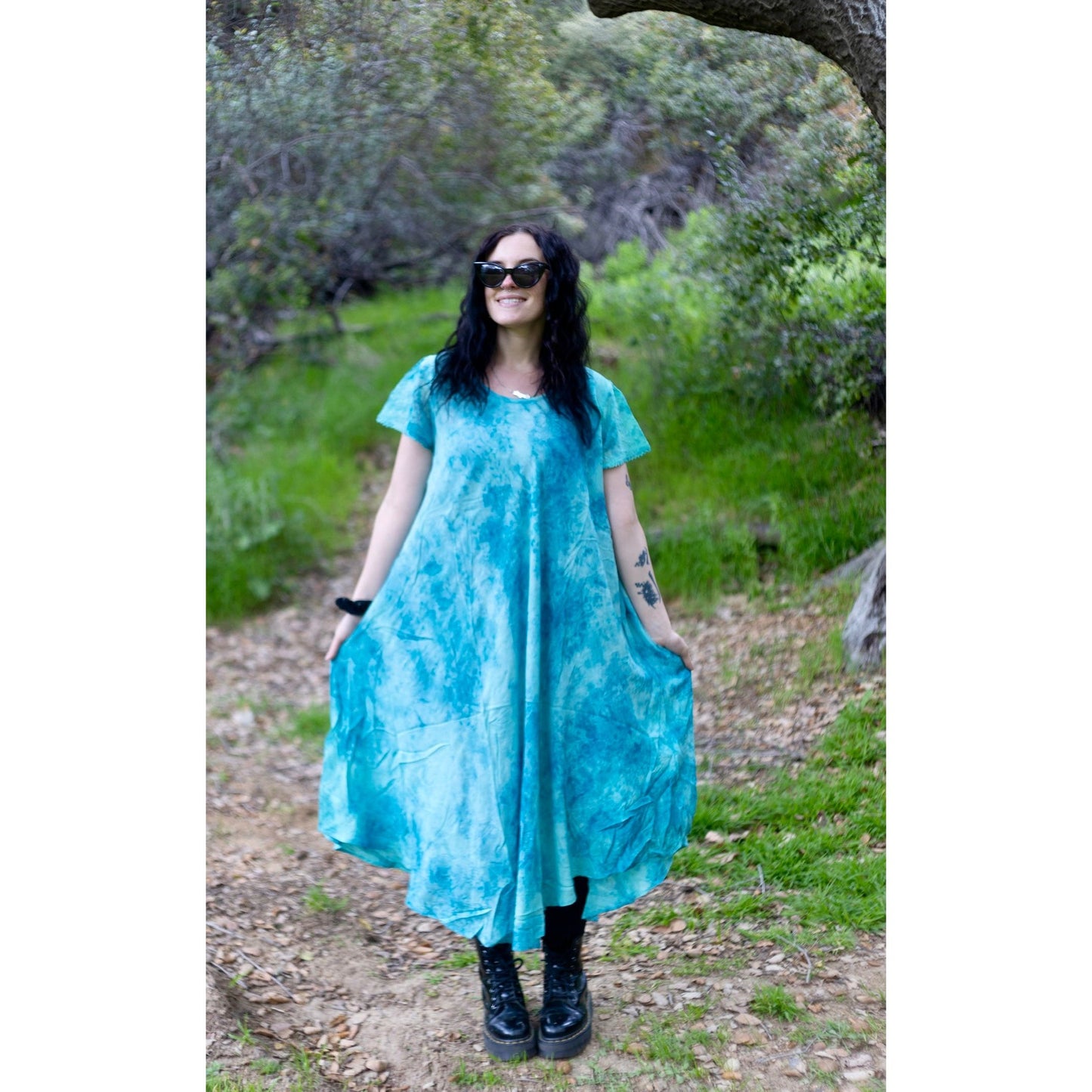 Kiran Tie Dye Dress- Assorted Colors - Rhapsody and Renascence -Dress- Midi - boho, dress, Dresses, midi, misses, plus, plus size