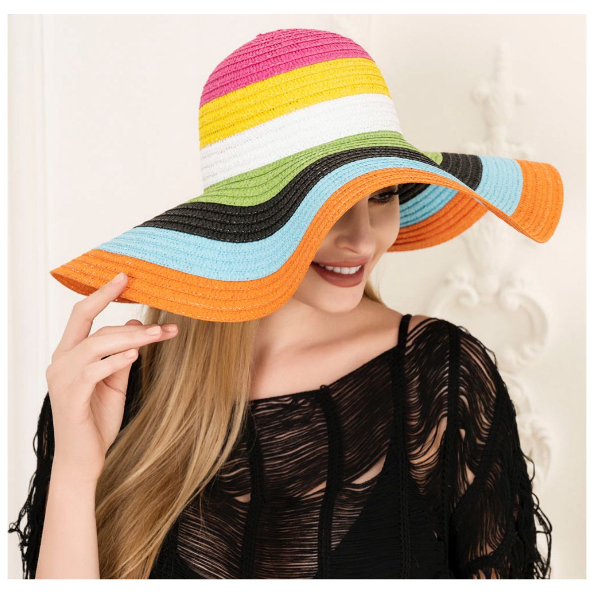 Domonique Striped Sun Hat - Rhapsody and Renascence -hat - boho, hat, summer