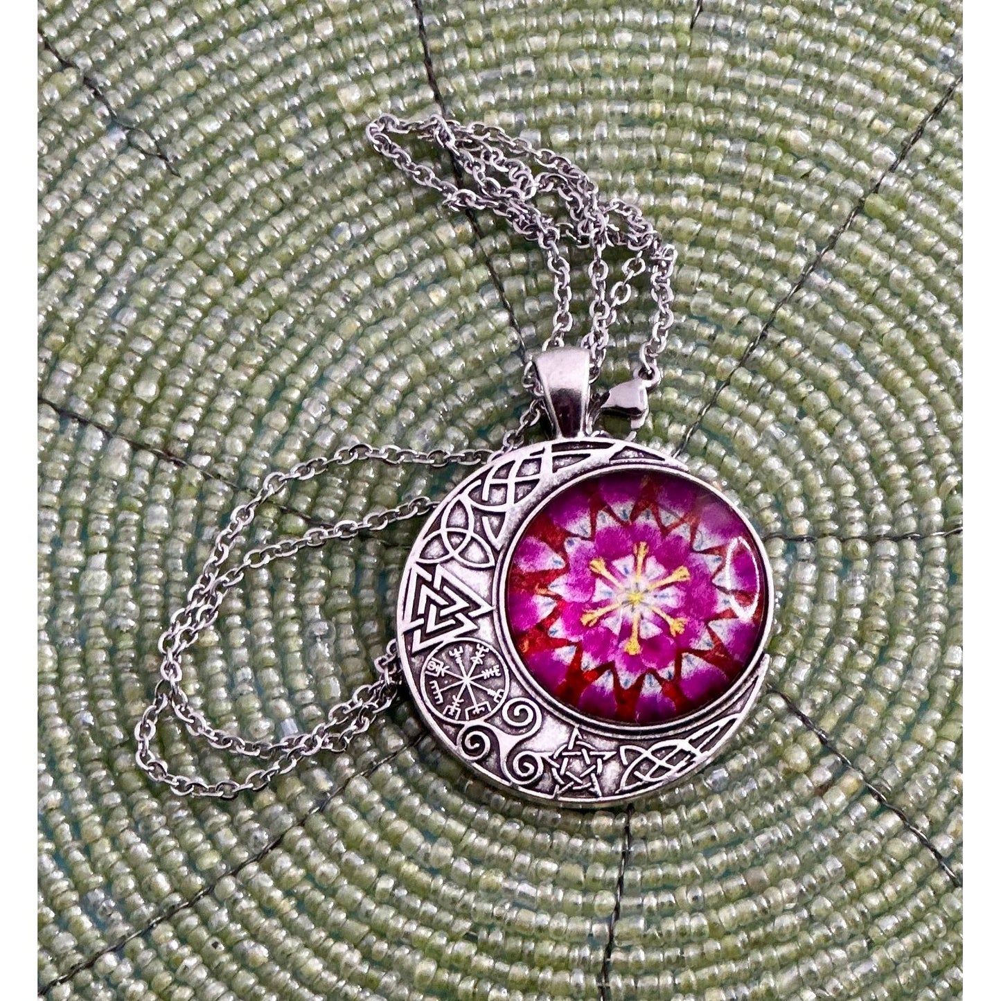 Mosaic Moon Necklace - Rhapsody and Renascence -Necklace - boho, moon, necklace, new