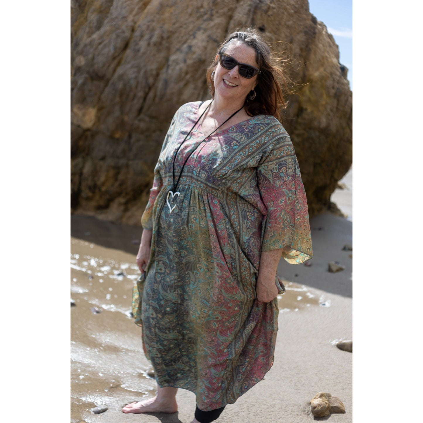 Dawn Kaftan Maxi Dress - Rhapsody and Renascence -Dress- Maxi - boho, dress, Dresses, maxi dress, misses, new, one size, plus, plus size, summer, top, tops