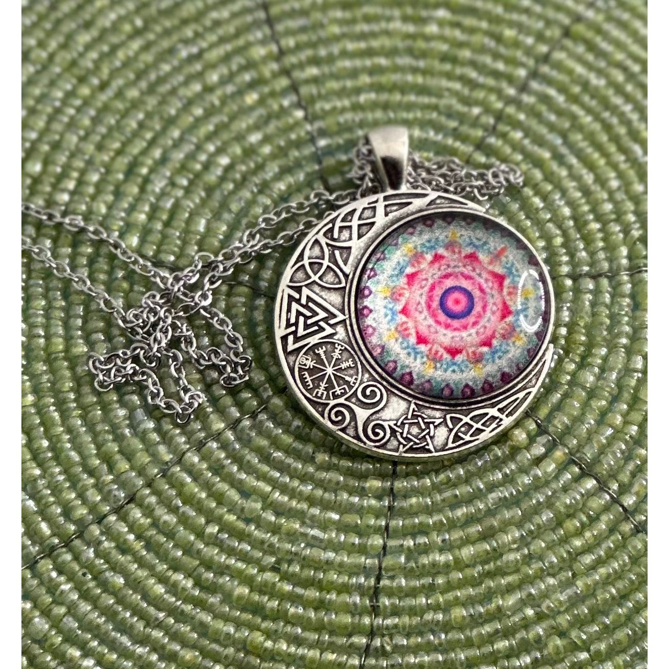 Mosaic Moon Necklace - Rhapsody and Renascence -Necklace - boho, moon, necklace, new