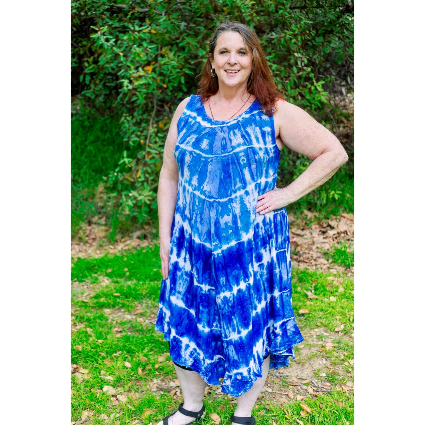 Anita Tie Dye Dress Assorted Colors - Rhapsody and Renascence -Dress- Midi - boho, dress, Dresses, midi, misses, plus, plus size