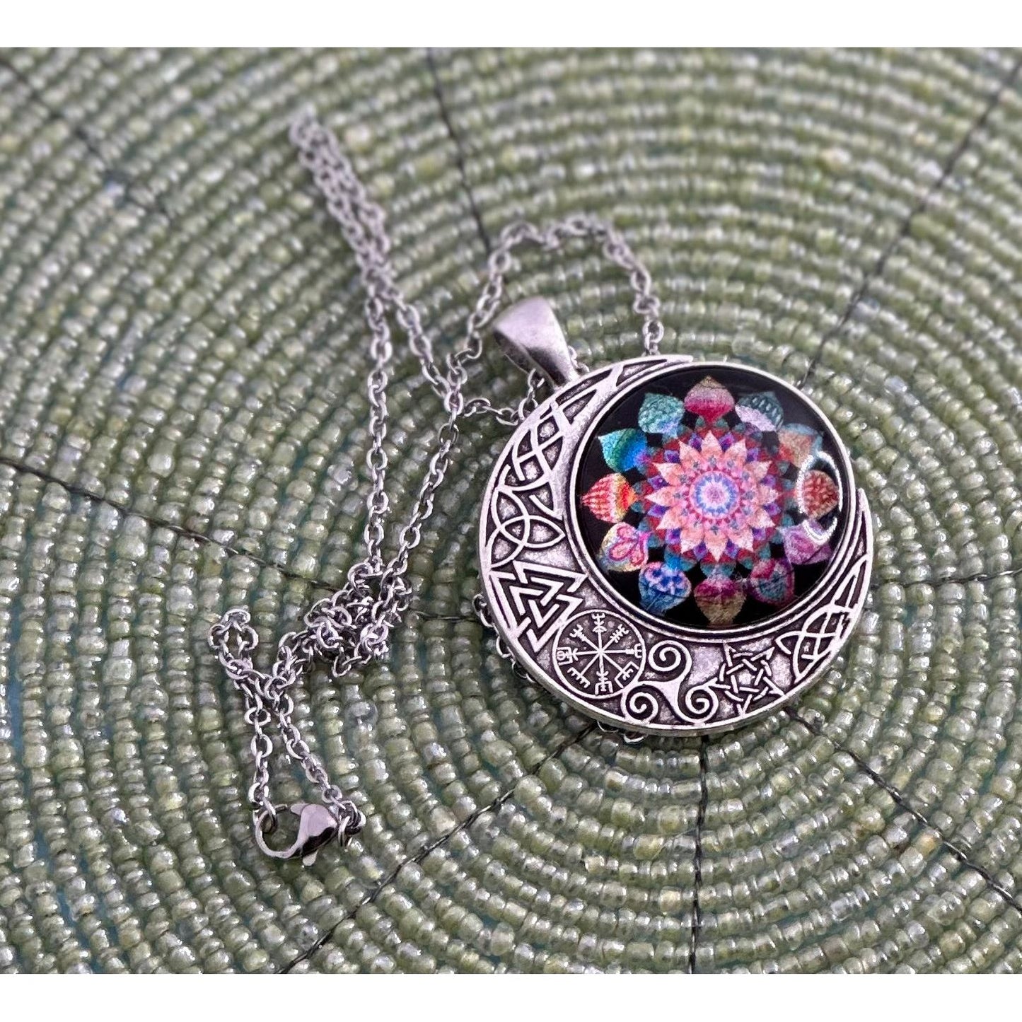 Mosaic Moon Necklace - Rhapsody and Renascence -Necklace - boho, moon, necklace, new