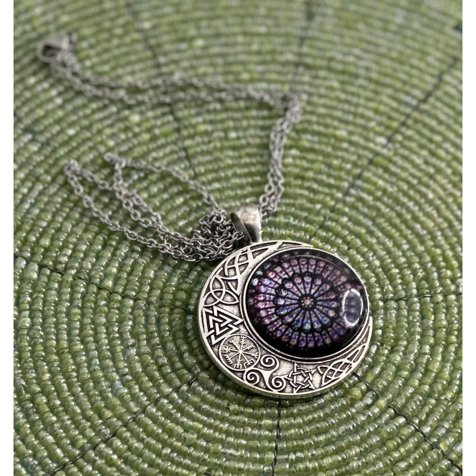 Mosaic Moon Necklace - Rhapsody and Renascence -Necklace - boho, moon, necklace, new